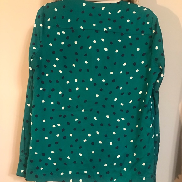 Bundle 4/25 JCREW blouse, Satin Green, Size 2 - Picture 2 of 3